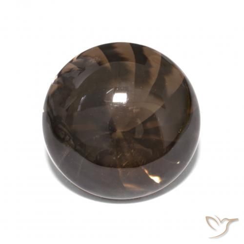 6.16ct 자연스러운 엄버 브라운 스모키 쿼츠, 둥근, 투명한