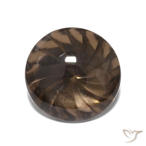 4.86ct 자연스러운 짙은 갈색 스모키 쿼츠, 둥근, 투명한