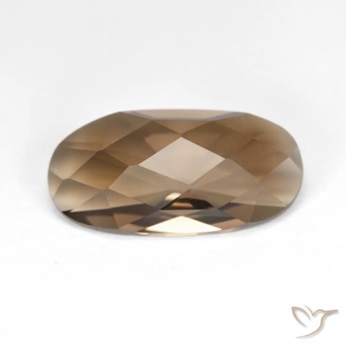 4.76ct 자연스러운 웜 브라운 스모키 쿼츠, 타원형, VVS-VS