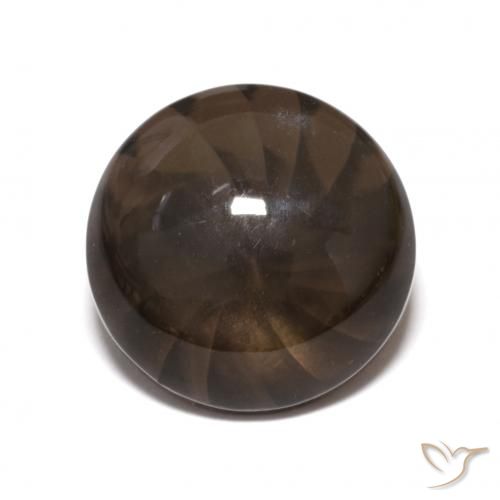 6.18ct 자연스러운 엄버 브라운 스모키 쿼츠, 둥근, 불투명체