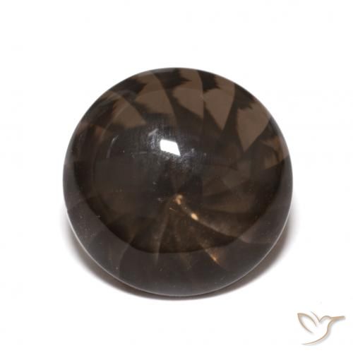 5.78ct 자연스러운 어두운 갈색 스모키 쿼츠, 둥근, 투명한