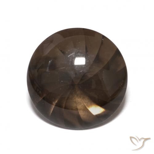 5.56ct 자연스러운 엄버 브라운 스모키 쿼츠, 둥근, 투명한