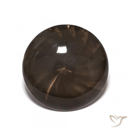 5.14ct 자연스러운 엄버 브라운 스모키 쿼츠, 둥근, 투명한