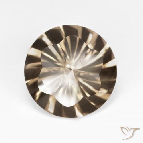 5.06ct 자연스러운 미디엄 라이트 브라운 스모키 쿼츠, 둥근, VVS