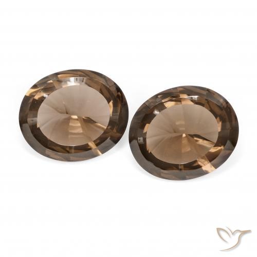 7.56캐럿 천연 미디엄 브라운 스모키 쿼츠 보석, 타원형 컷, 12.1×10.2 mm, VVS