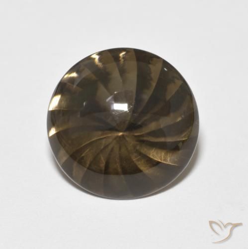 5.22ct 자연스러운 라이트 모카 스모키 쿼츠, 둥근, 투명한