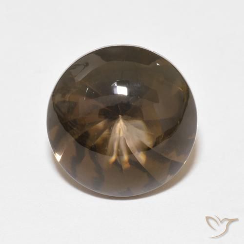 6.14ct 자연스러운 미디엄 브라운 스모키 쿼츠, 둥근, 투명한