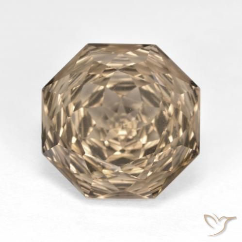 6.43ct 자연스러운 우드 브라운 스모키 쿼츠, 에메랄드 컷, VVS