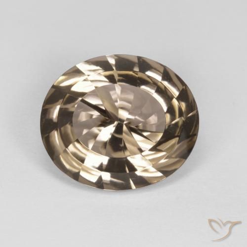 6.74ct 자연스러운 미디엄 라이트 브라운 스모키 쿼츠, 타원형, VVS