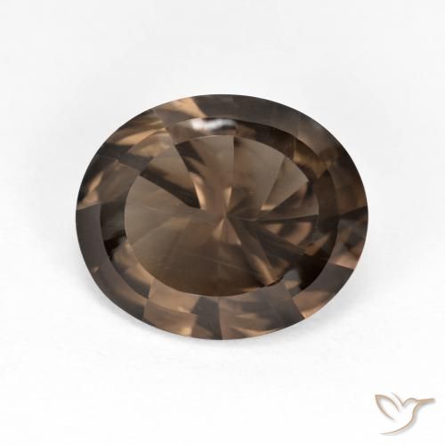 3.97ct 자연스러운 히코리 브라운 스모키 쿼츠, 타원형, VVS