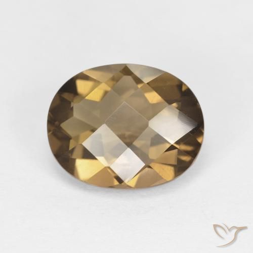2.35ct 자연스러운 라이트 커피 브라운 스모키 쿼츠, 타원형, VVS
