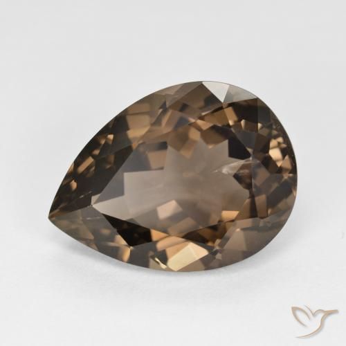 6.54ct 자연스러운 연한 갈색 스모키 쿼츠, 배 모양, VS