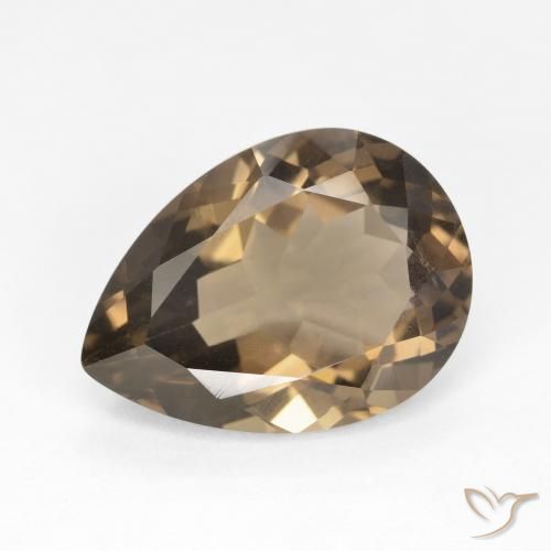 6.31ct 자연스러운 Medium Light-Brown 스모키 쿼츠, 배 모양, VVS-VS