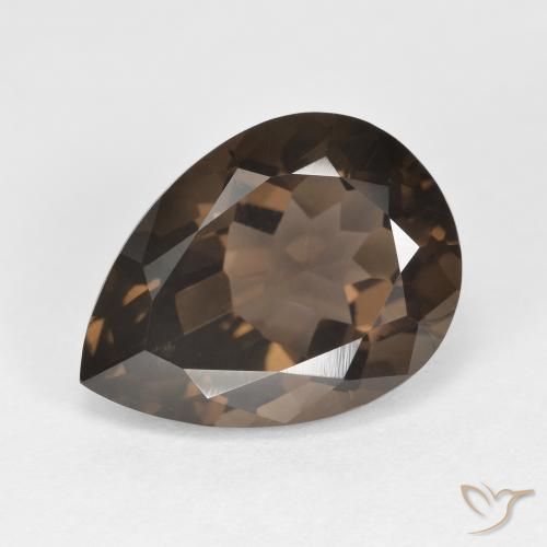 6.35ct 자연스러운 히코리 브라운 스모키 쿼츠, 배 모양, VVS-VS