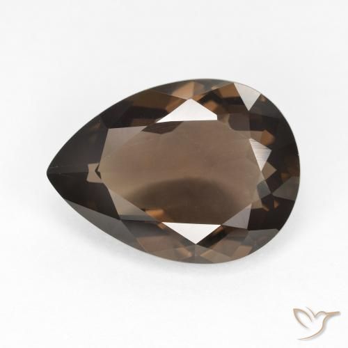 6.04ct 자연스러운 갈색 스모키 쿼츠, 배 모양, VVS