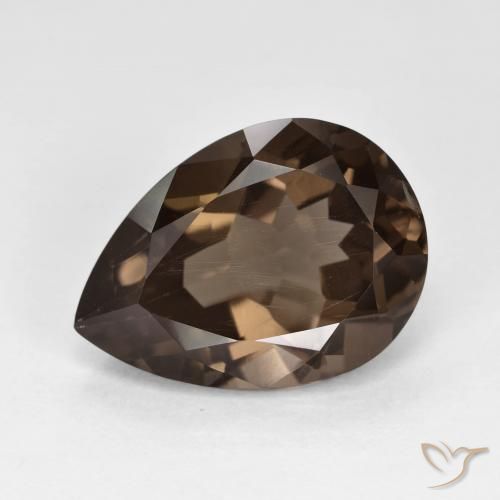 6.21ct 자연스러운 진저브라운 스모키 쿼츠, 배 모양, VVS