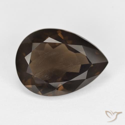 6.11ct 자연스러운 갈색 스모키 쿼츠, 배 모양, VVS