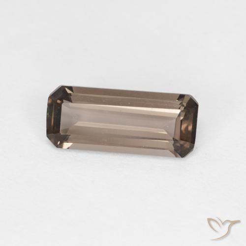 0.92ct 자연스러운 히코리 브라운 스모키 쿼츠, 에메랄드 컷, VVS