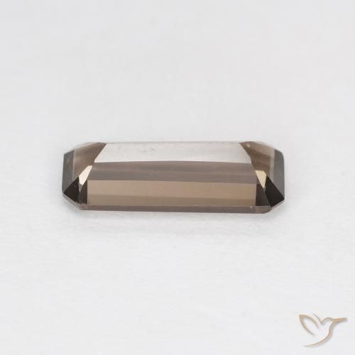 0.86캐럿 천연 Medium Dark-Brown 스모키 쿼츠, 옥타곤 / 에메랄드 컷, VVS
