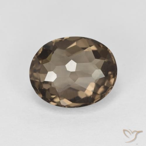 2.21ct 자연스러운 연한 갈색 스모키 쿼츠, 타원형, VVS