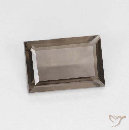 1.44ct 자연스러운 히코리 브라운 스모키 쿼츠, 바게트, VVS
