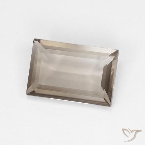 1.36ct 자연스러운 라이트 뉴트럴 브라운 스모키 쿼츠, 바게트, VVS