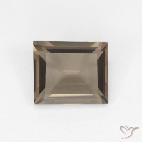 0.86ct 자연스러운 웜 브라운 스모키 쿼츠, 바게트, VVS