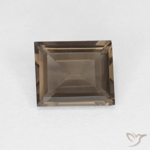 0.85ct 자연스러운 월넛 브라운 스모키 쿼츠, 바게트, VVS