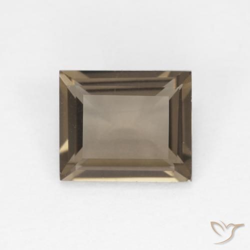 0.85ct 자연스러운 라이트 엄버 브라운 스모키 쿼츠, 바게트, VVS