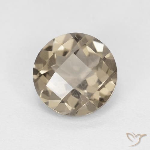 1.26ct 자연스러운 라이트 커피 브라운 스모키 쿼츠, 둥근, VVS