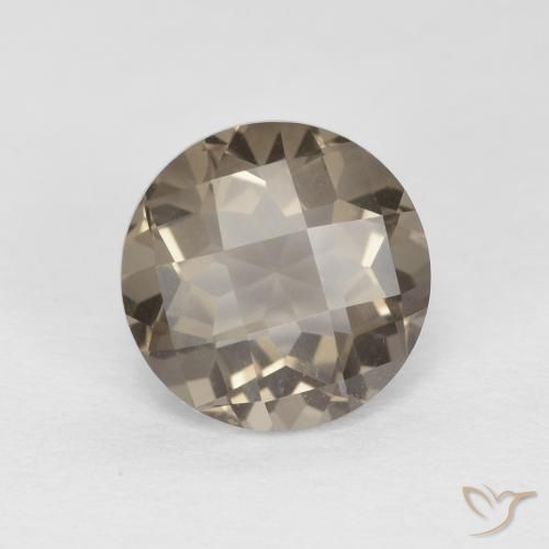 1.26ct 자연스러운 연한 갈색 스모키 쿼츠, 둥근, VVS