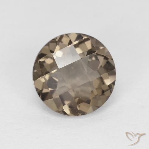 1.27ct 자연스러운 엄버 브라운 스모키 쿼츠, 둥근, VVS