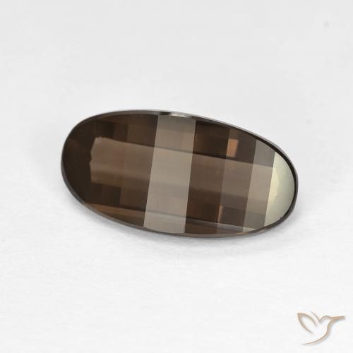 2.85ct 자연스러운 미디엄 브라운 스모키 쿼츠, 타원형, VVS