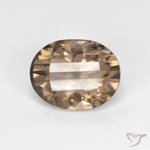 2.51ct 자연스러운 라이트 모카 스모키 쿼츠, 타원형, VVS
