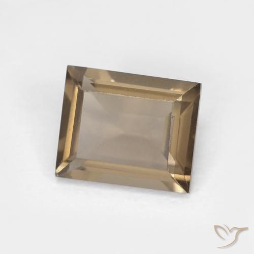 0.88캐럿 천연 Medium Light-Brown 스모키 쿼츠, 바게트, VVS