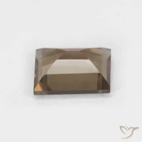 0.88캐럿 천연 Medium Light-Brown 스모키 쿼츠, 바게트, VVS