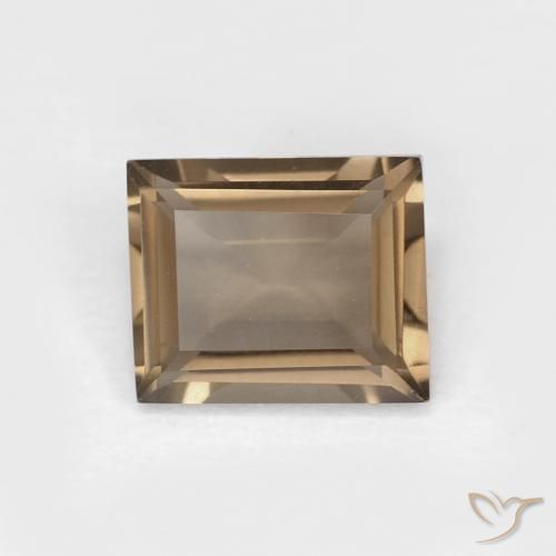 0.87ct 자연스러운 Medium Light-Brown 스모키 쿼츠, 바게트, VVS