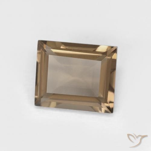 0.87캐럿 천연 Medium Light-Brown 스모키 쿼츠, 바게트, VVS
