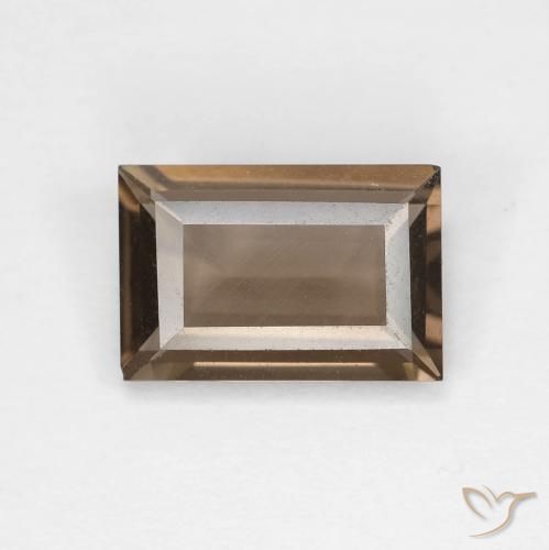 1.36ct 자연스러운 연한 갈색 스모키 쿼츠, 바게트, VVS