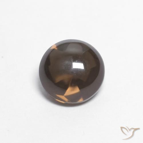 0.88ct 자연스러운 어두운 갈색 스모키 쿼츠, 둥근, 투명한