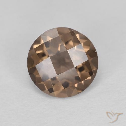 1.19ct 자연스러운 연한 갈색 스모키 쿼츠, 둥근, VVS