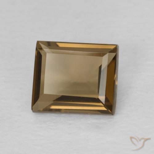 0.85캐럿 천연 Medium Dark-Brown 스모키 쿼츠, 바게트, VVS