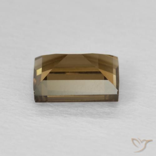 0.85캐럿 천연 Medium Dark-Brown 스모키 쿼츠, 바게트, VVS