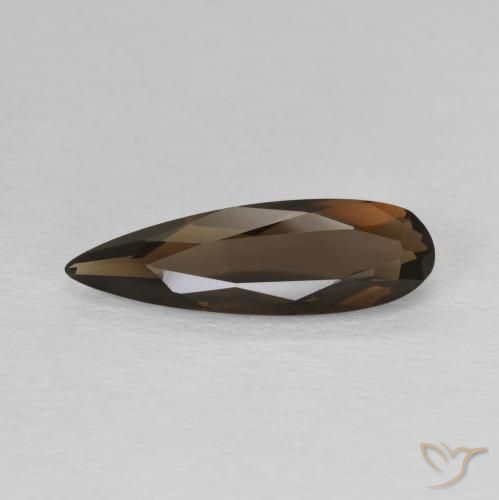 1.75ct 자연스러운 갈색 스모키 쿼츠, 배 모양, VVS