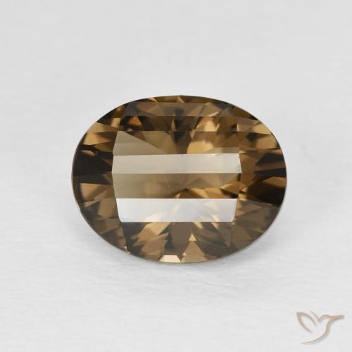 2.58ct 자연스러운 진저브라운 스모키 쿼츠, 타원형, VVS-VS