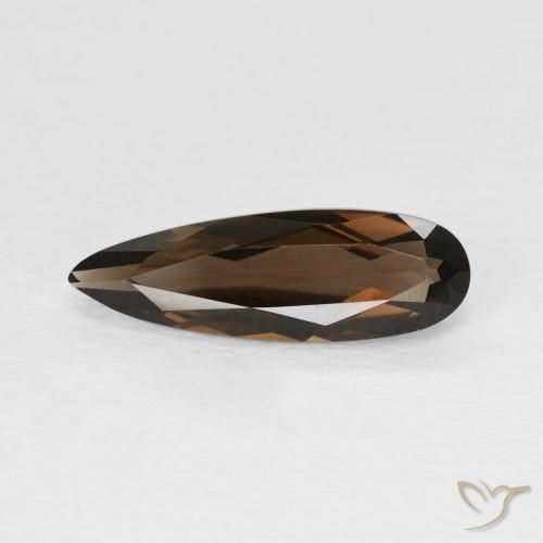 1.75ct 자연스러운 초콜릿 브라운 스모키 쿼츠, 배 모양, VVS