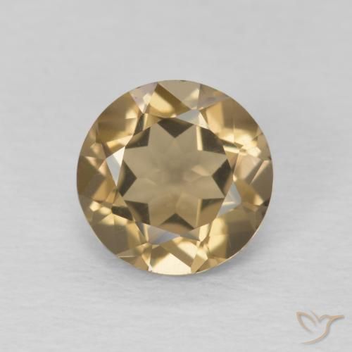 1.06ct 자연스러운 Medium Light-Brown 스모키 쿼츠, 둥근, VVS