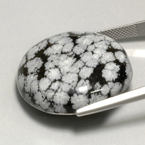 44.13캐럿 천연 눈송이 눈송이 흑요석, 라운드 컷, 불투명체