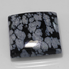 22.48캐럿 천연 블랙 화이트 스노우플레이크 옵시디언, 스퀘어, 20×20 mm, 불투명체