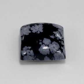 11.74캐럿 천연 블랙 화이트 스노우플레이크 옵시디언, 스퀘어, 15×15 mm, 불투명체